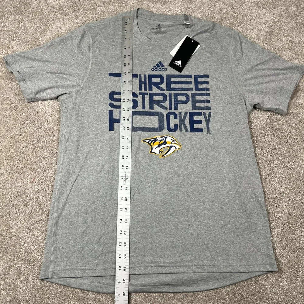 Adidas Mens Medium Gray Nashville‎ Predators NHL Hockey Creator SS T-Shirt NWT